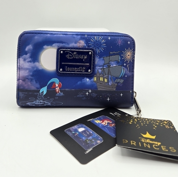 Loungefly Disney The Little Mermaid Ariel Fireworks Glow In The Dark Wallet - Picture 4 of 11